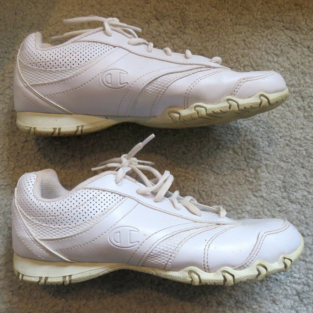 Champion Womens Size 9 White Faux Leather Lace Up Sneakers Athletic Shoes